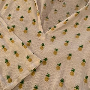 J. Crew pineapple gauze shirt/ swimsuit cover-Small